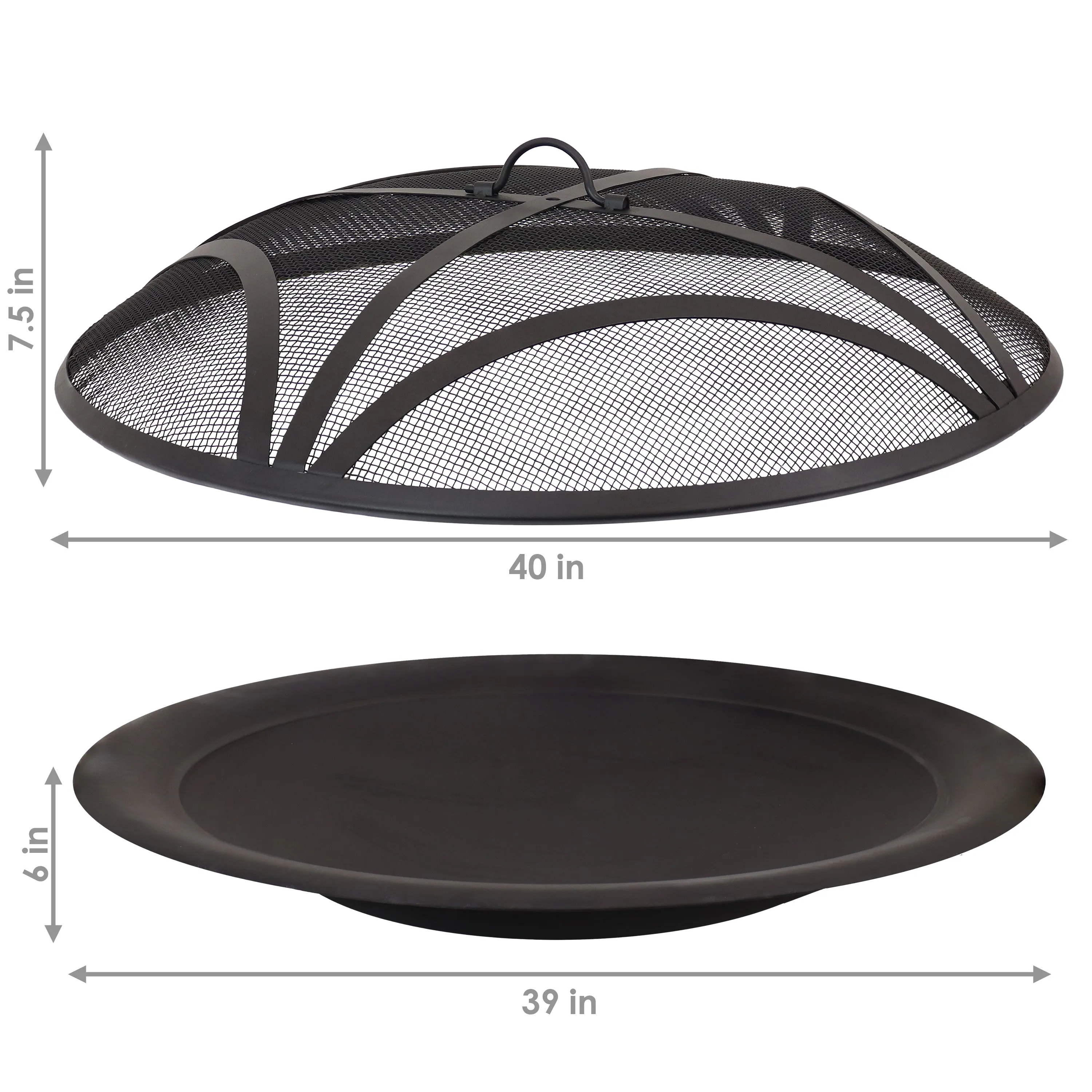 Sunnydaze Replacement Steel Fire Pit Bowl with Spark Screen