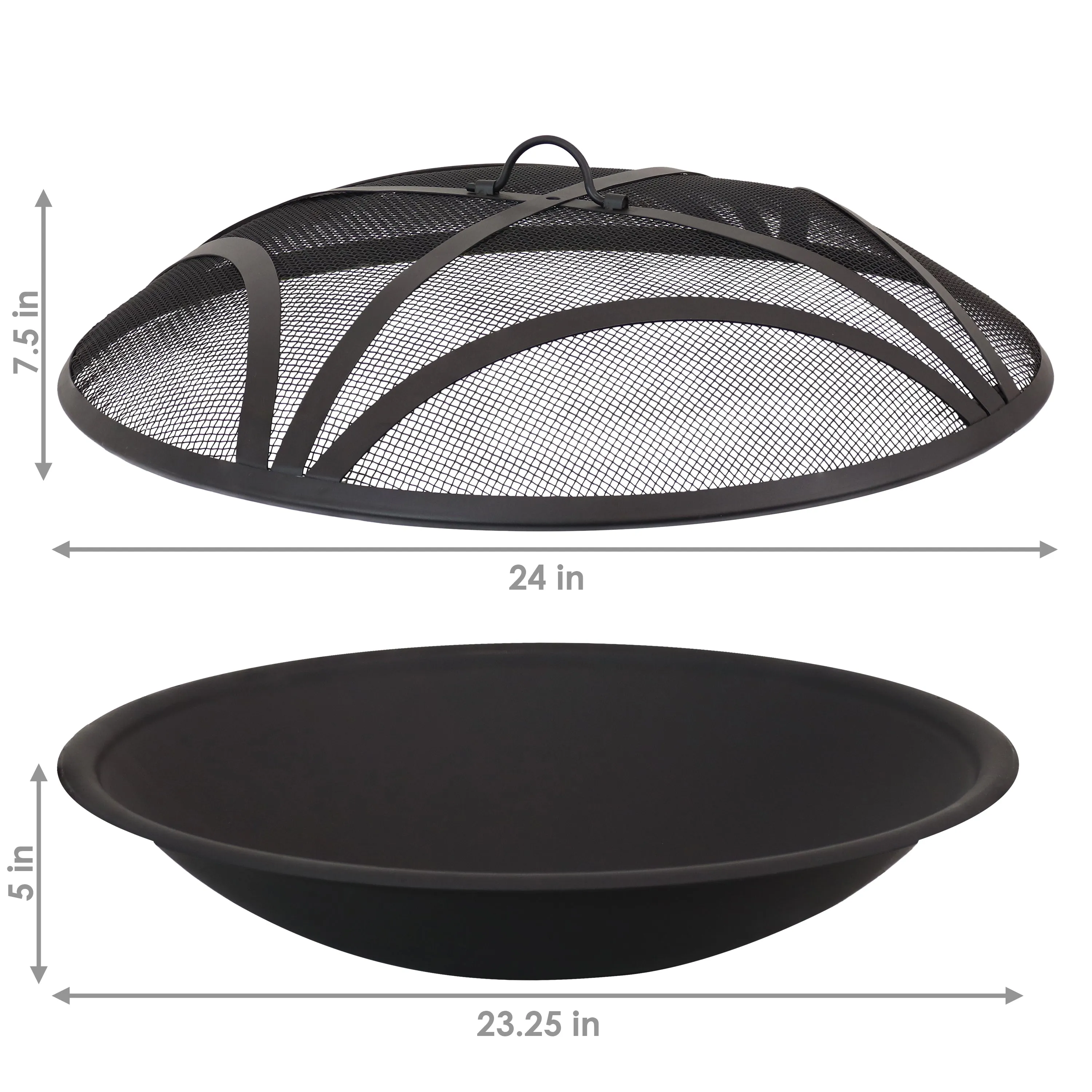 Sunnydaze Replacement Steel Fire Pit Bowl with Spark Screen