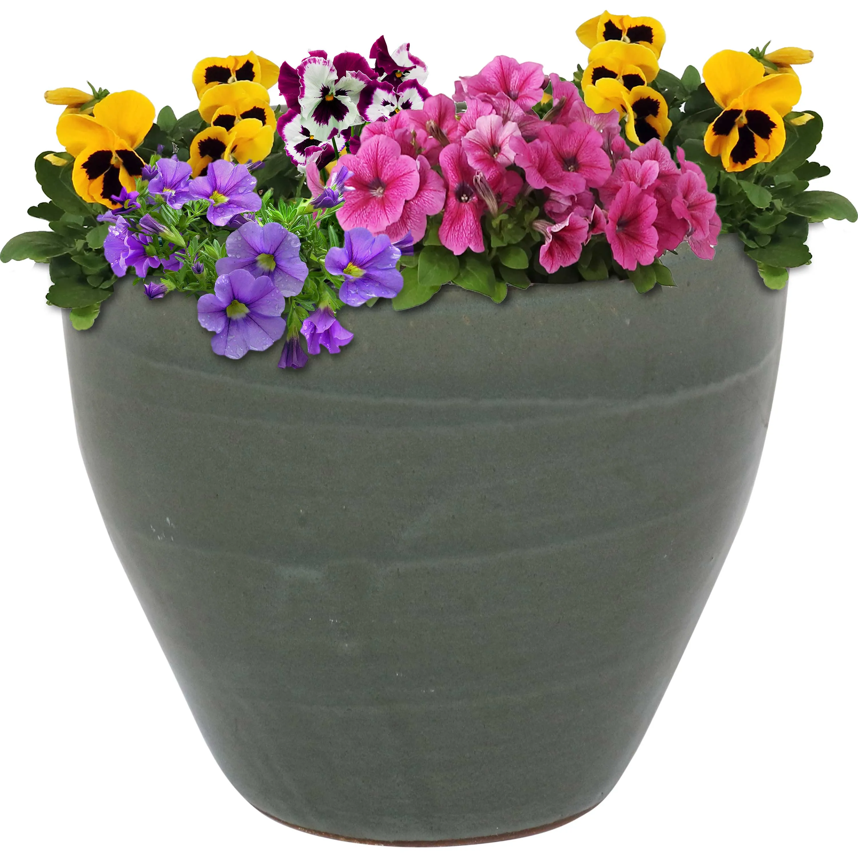 Sunnydaze Resort Glazed Ceramic Planter - 13"