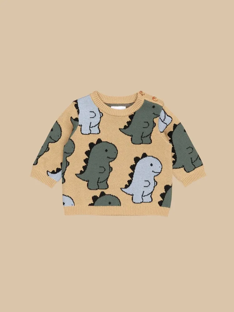 T-REX KNIT JUMPER PEBBLE - Pebble