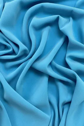 Turquoise Triacetate Lightweight Matte Crepe