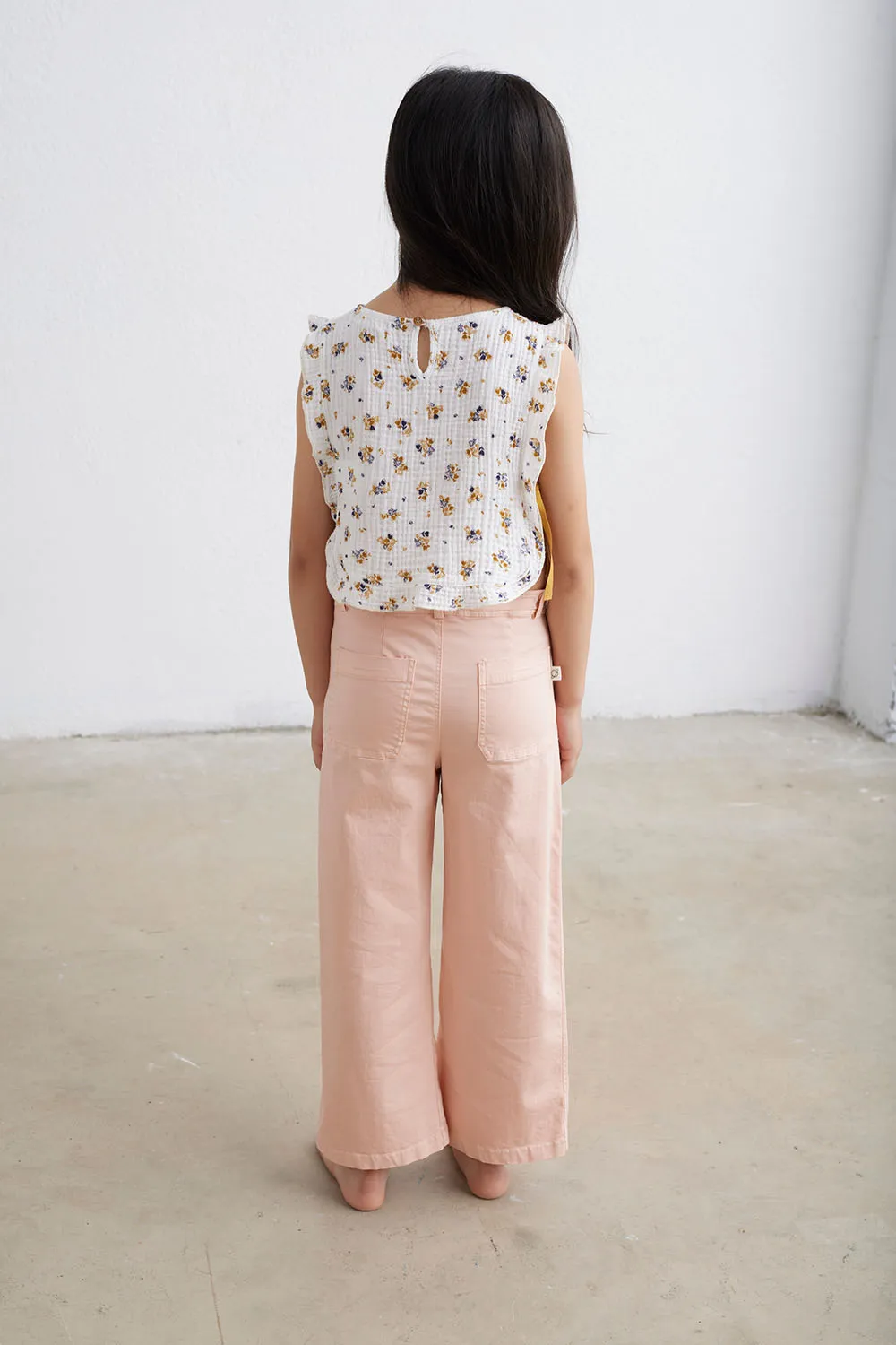 Twill flared pants