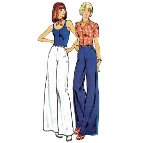 Vintage 1970s Sewing Pattern, Nautical Wide Leg Trousers - Waist: 26 ½” (67cm)