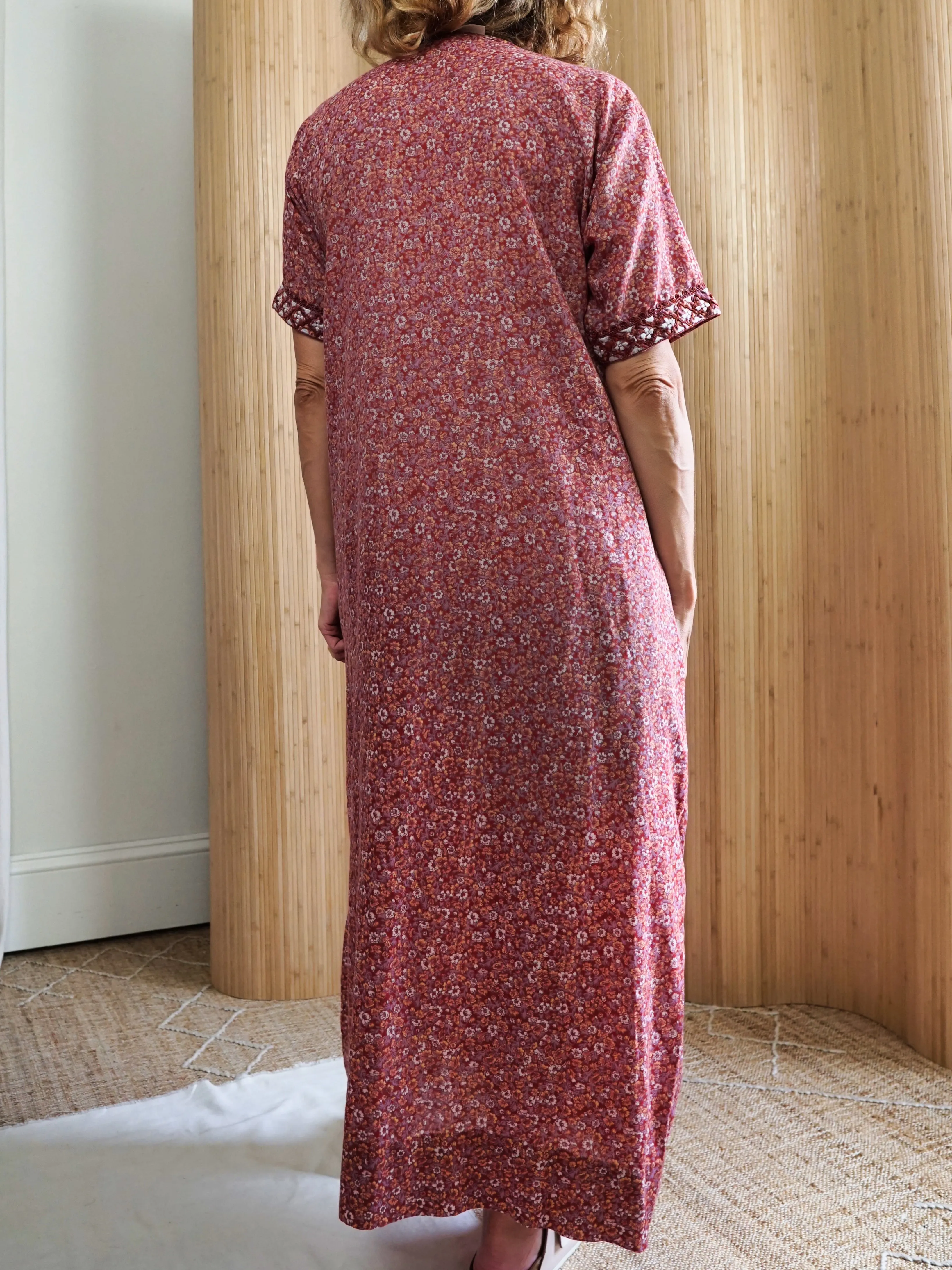 Vintage Floral Embroidered Caftan