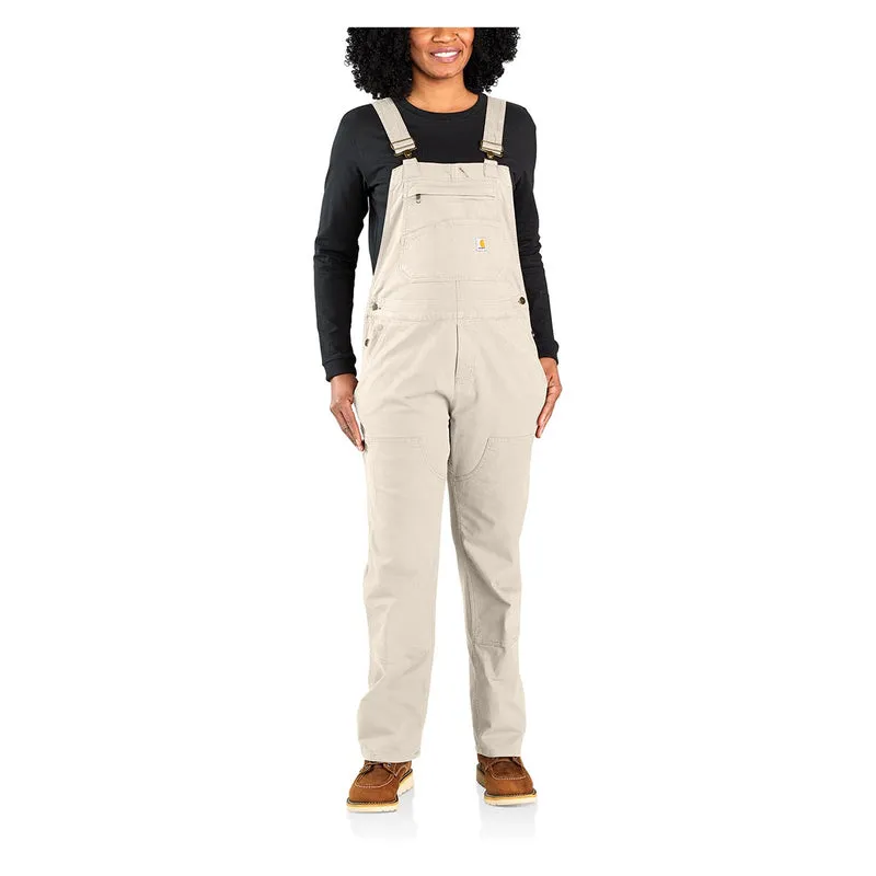 Women's Rugged Flex Loose Fit Canvas Bib Overall - Natural