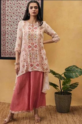 Zahra Embroidered Asymmetric Kurta Set